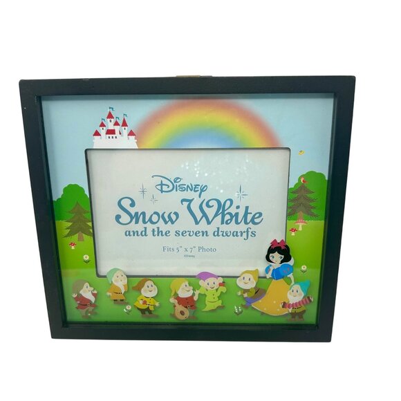 Disney Snow White & The Seven Dwarfs Photo Frame Rainbow Scene & Black Frame - Picture 2 of 8